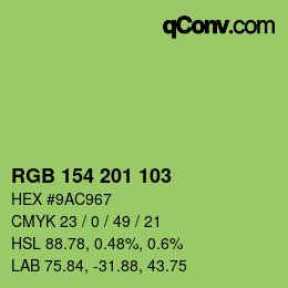 Color code: RGB 154 201 103 | qconv.com