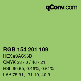 Color code: RGB 154 201 109 | qconv.com