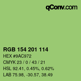 Color code: RGB 154 201 114 | qconv.com