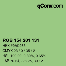 Color code: RGB 154 201 131 | qconv.com