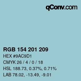 Color code: RGB 154 201 209 | qconv.com
