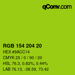 Color code: RGB 154 204 20 | qconv.com