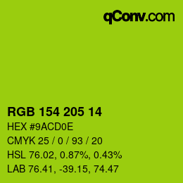 Color code: RGB 154 205 14 | qconv.com