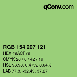 Farbcode: RGB 154 207 121 | qconv.com
