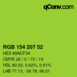 Color code: RGB 154 207 52 | qconv.com