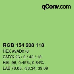 Color code: RGB 154 208 118 | qconv.com