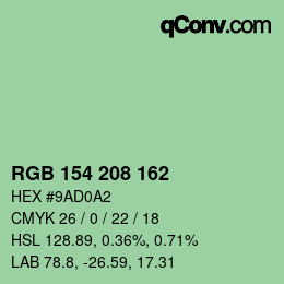 Color code: RGB 154 208 162 | qconv.com