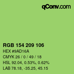 Color code: RGB 154 209 106 | qconv.com