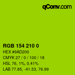 Color code: RGB 154 210 0 | qconv.com