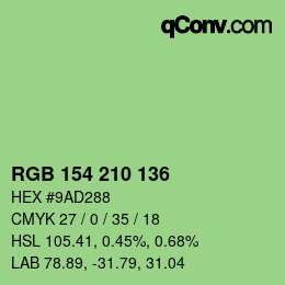 Color code: RGB 154 210 136 | qconv.com
