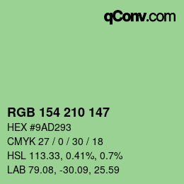 Color code: RGB 154 210 147 | qconv.com