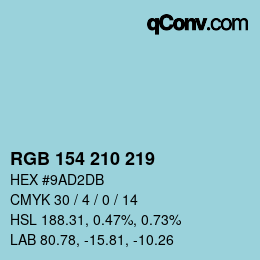 Color code: RGB 154 210 219 | qconv.com