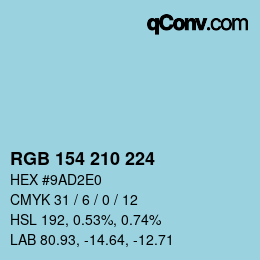 Color code: RGB 154 210 224 | qconv.com