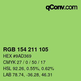 Color code: RGB 154 211 105 | qconv.com