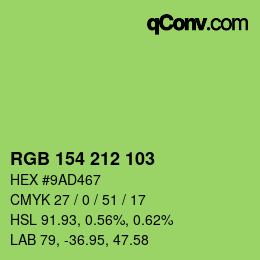 Color code: RGB 154 212 103 | qconv.com