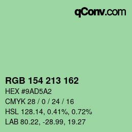 Color code: RGB 154 213 162 | qconv.com