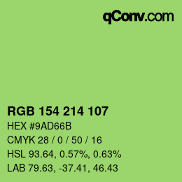 颜色代码: RGB 154 214 107 | qconv.com