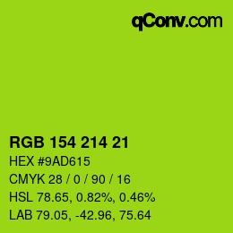Color code: RGB 154 214 21 | qconv.com