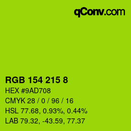 Color code: RGB 154 215 8 | qconv.com