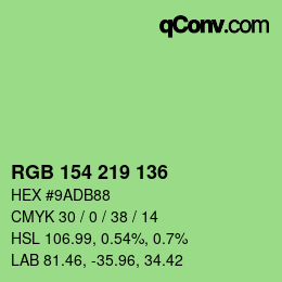 Código de color: RGB 154 219 136 | qconv.com