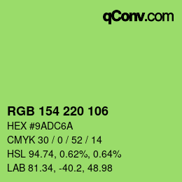 Color code: RGB 154 220 106 | qconv.com