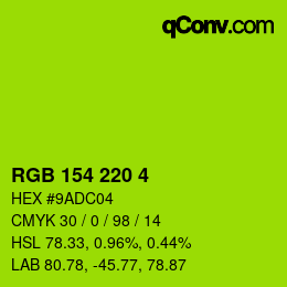 Color code: RGB 154 220 4 | qconv.com
