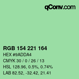 Color code: RGB 154 221 164 | qconv.com