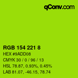 Color code: RGB 154 221 8 | qconv.com
