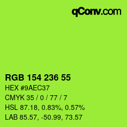 Farbcode: RGB 154 236 55 | qconv.com