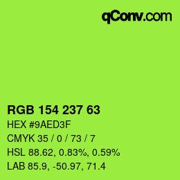 Código de color: RGB 154 237 63 | qconv.com