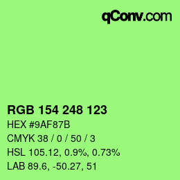Color code: RGB 154 248 123 | qconv.com