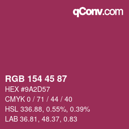 Color code: RGB 154 45 87 | qconv.com