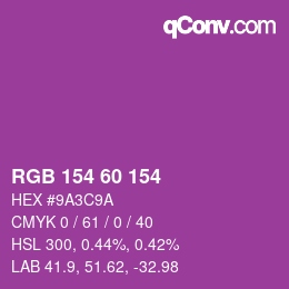 カラーコード: RGB 154 60 154 | qconv.com