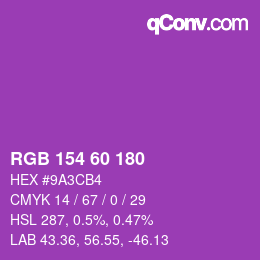 Color code: RGB 154 60 180 | qconv.com