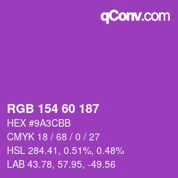 カラーコード: RGB 154 60 187 | qconv.com