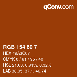 カラーコード: RGB 154 60 7 | qconv.com