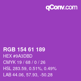 Farbcode: RGB 154 61 189 | qconv.com