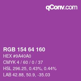 Color code: RGB 154 64 160 | qconv.com