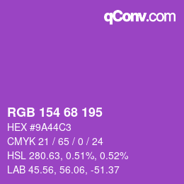 Color code: RGB 154 68 195 | qconv.com