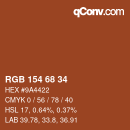 Color code: RGB 154 68 34 | qconv.com