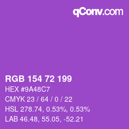 Color code: RGB 154 72 199 | qconv.com