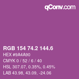 カラーコード: RGB 154 74.2 144.6 | qconv.com