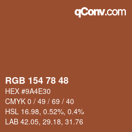 Color code: RGB 154 78 48 | qconv.com