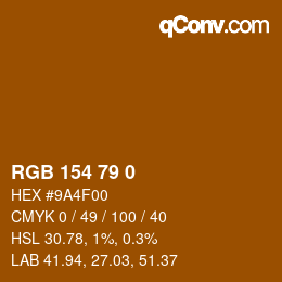 Color code: RGB 154 79 0 | qconv.com