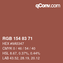 Farbcode: RGB 154 83 71 | qconv.com