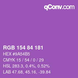 Farbcode: RGB 154 84 181 | qconv.com
