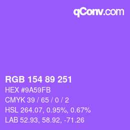 Color code: RGB 154 89 251 | qconv.com