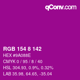 Farbcode: RGB 154 8 142 | qconv.com