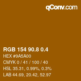 カラーコード: RGB 154 90.8 0.4 | qconv.com