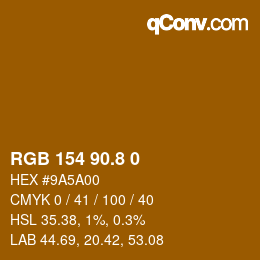 カラーコード: RGB 154 90.8 0 | qconv.com